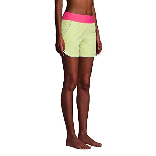 Lands' End Women's 5" Quick Dry Elastic Waist Board Shorts Swim Cover-up Shorts with Panty