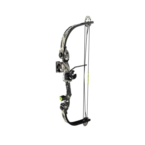 Barnett Tomcat Youth Compound Bow, Right-Handed Bow for Young Archers 8+, 17-22lb Draw Weight, 18-22in Draw Length, with 3 Pin Fiber Optic Sight, 2 Arrows, Attached Quiver