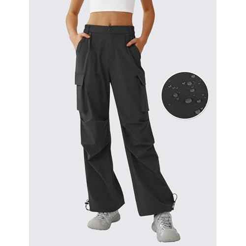 Women¡¯s Hiking Pants Wide Leg Cargo Pants Quick Dry Lightweight Water-Resistant Travel Casual Trousers with 4 Pockets