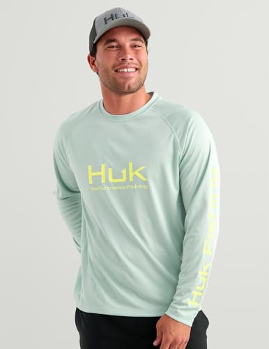 Men's Vented Long Sleeve Fishing Shirt - UPF 50 Sun Protection, Large / Heron Blue