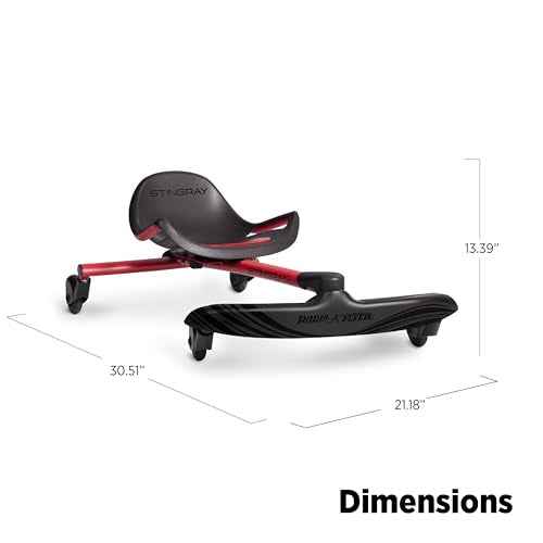 Radio Flyer Stingray Fun Drifting Ride-On Scooter for Kids Ages 3-8, 360¡Æ Spin Out Action, Adjustable Seat for Growing Children, Outdoor Toy