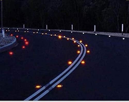 12 Pack 4 x 4 inch Road Reflectors Reflective Pavement Marker, Road Driveway Reflectors, Street Pavement & Asphalt Stud Markers for Speed Bumps Sidewalks Pedestrian Crossings Freeways and Driveways