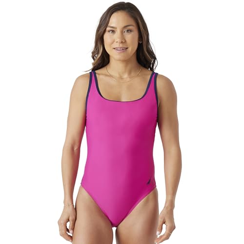 Nautica Womens One-Piece Swimsuit ? Slimming Tummy Control Bathing Suit, Quick-Dry Fabric, Bikini Swimsuit