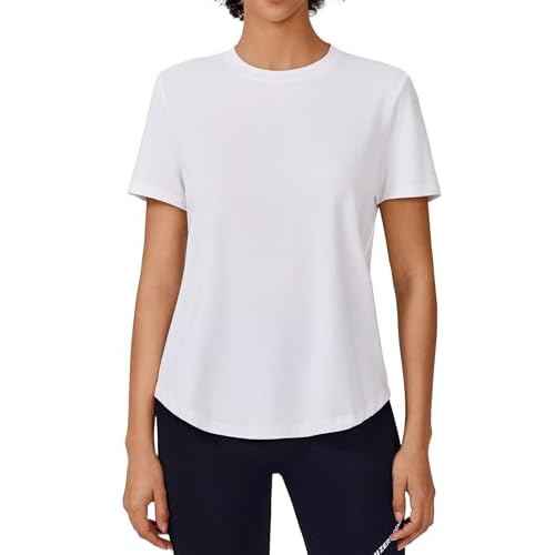 PINSPARK Soft Workout Tops for Women Short Sleeve UV Protection Shirt Quick Dry Athletic Swim Exercise Hiking Travel Shirts