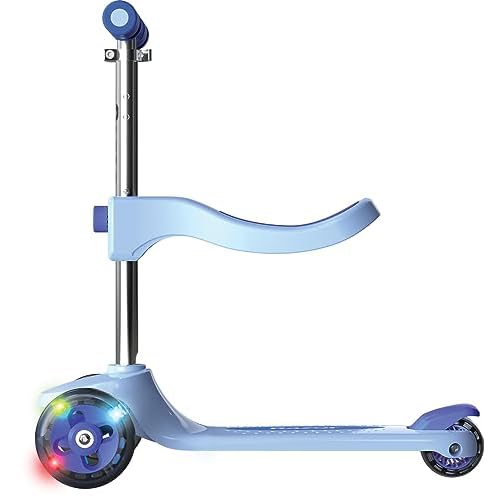 Razor Rollie, 3-Wheel Scooter for Younger Children, Seated and Stand-Up Riding Options, Light Up Wheels