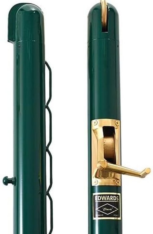 Edwards Classic Tennis Posts – Permanent Court Kit – 3” OD, Round, Internal Wind, Green – Optional Ground Sleeves