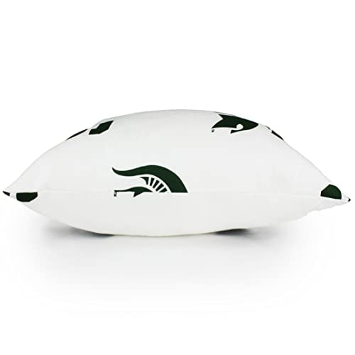 Michigan State Spartans 16-Inch Decorative Pillow - White, Officially Licensed, Double Sided