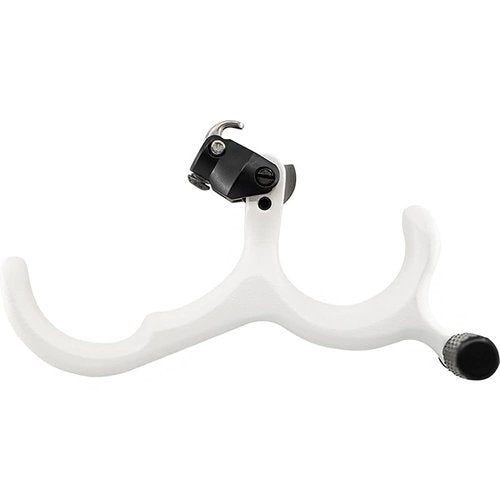 B3 Archery Ghost 3 Finger Handle Back-Tension Release with Textured Coated White Grip & Integrated Thumb Peg for Bowhunting & Competition
