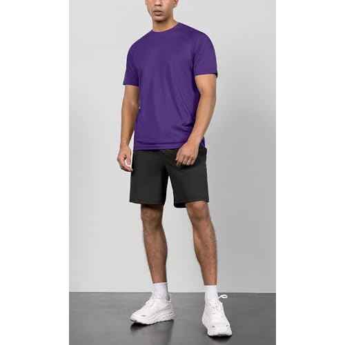 ODODOS Men's Quick Dry Short Sleeve Shirts UPF 50+ Sun Protection SPF Athletic Tops Workout T-Shirts