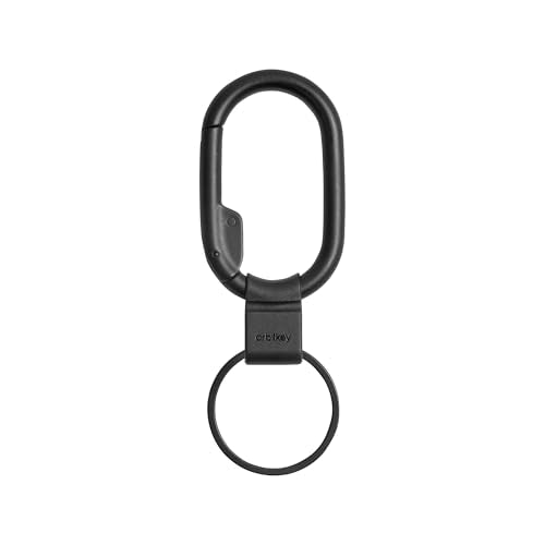 Orbitkey Clip Mini - Black, Slim Carabiner with Quick-Release Keyring