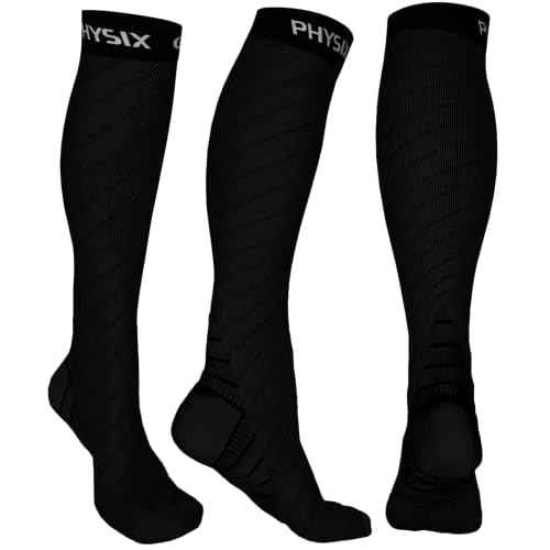 Physix Gear Compression Socks 20-30 mmHg - Men & Women - Running, Nurses, Shin Splints, Flight, Travel