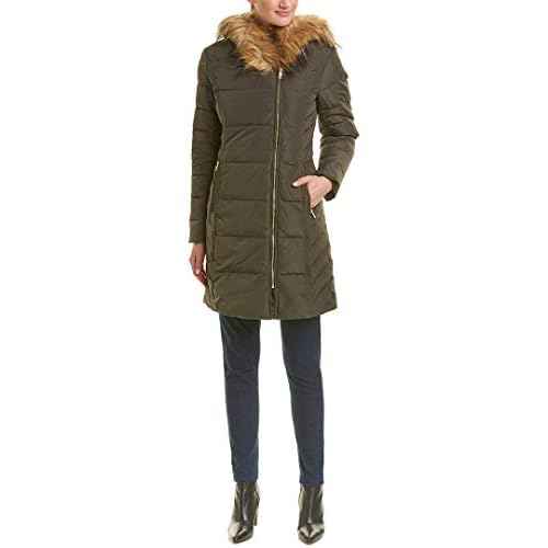 Cole Haan Women's Taffeta Quilted Down Coat with Hood