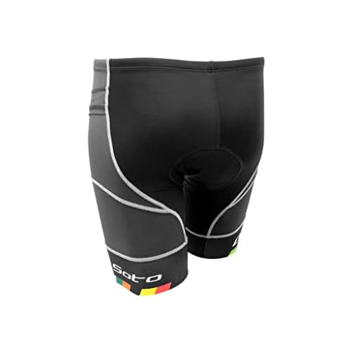 De Soto Men¡¯s Riviera Tri Short with 7mm Integrated Pad, Compressive Race Fit, Pockets, for Endurance Triathlon