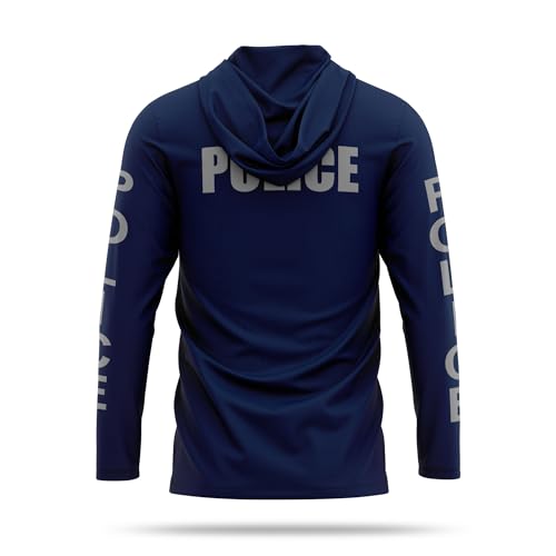 13Fifty Police Training Hooded Long Sleeve Tee X-Large Navy & Gray