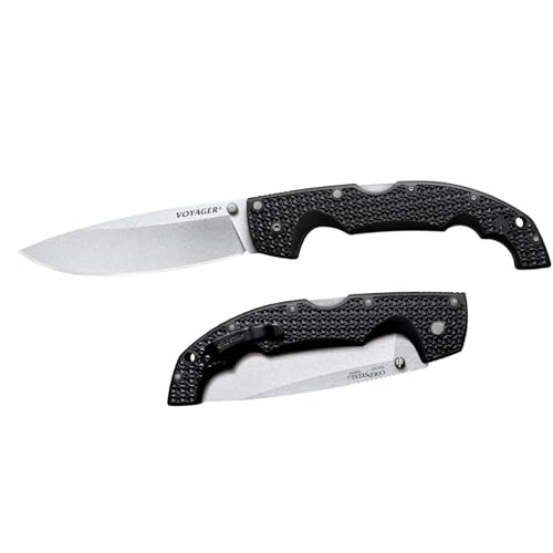 Cold Steel XL Voyager Drop Point Folding Knife - 5.5" AUS10A Blade, Tactical 6.75" Handle