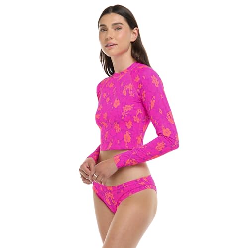 Body Glove Women's Standard Let It Be Long Sleeve Crop Top Rashguard with UPF 50