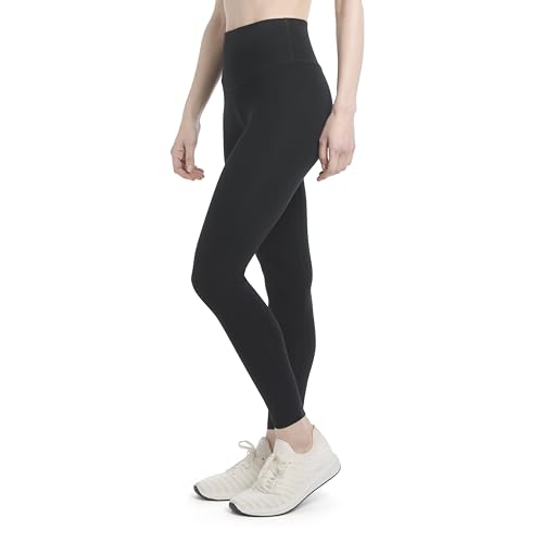 Women's High Waist Ankle Leggings with Core Control and Moisture Wicking - Black, Medium