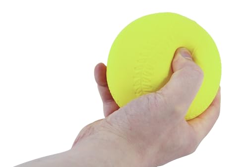 Softball Foam Ball - High Visibility Yellow, Coated & Durable, 3-7/10"