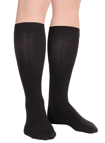 Duufin 8 Pairs Youth Men Women Football Socks Black Size 10-13 Sports Athletic Crew Socks