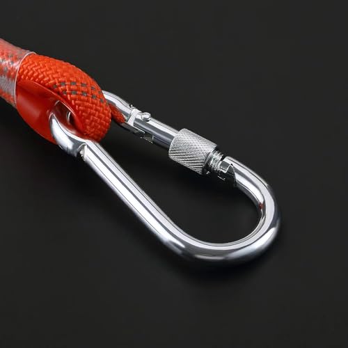 Marine Rope with Hook 3/8 Inch x 32 Feet Floating Reflective Red - Durable & Buoyant