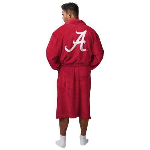 FOCO NCAA Big Logo Unisex Robe ? Super Soft Plush Lounge Wear with Large Embroidered Team Logos (Front & Back)
