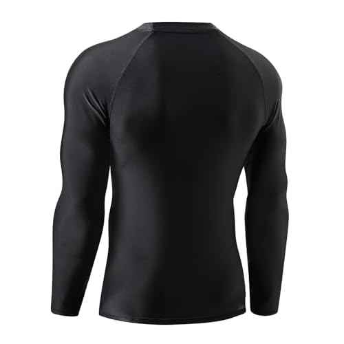 LAFROI Men's Long Sleeve UPF 50+ Sun Protection Shirt Compression BJJ Swim Rash Guard