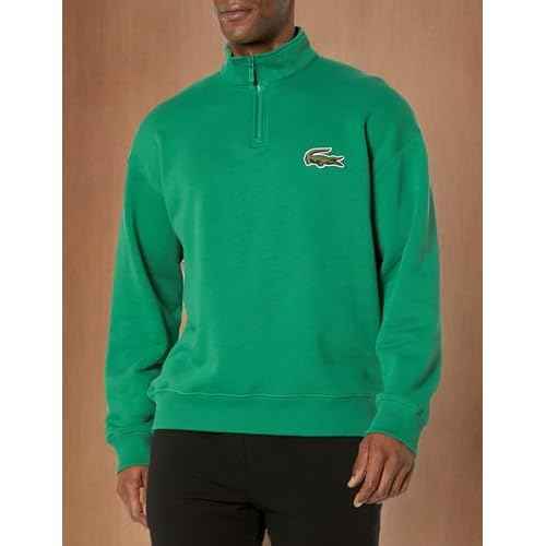 Lacoste Men's High Neck Organic Cotton Zip Up Sweatshirt