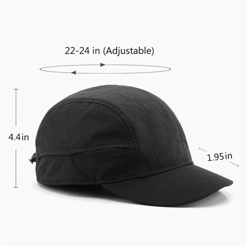 Quick-Dry Lightweight Polyester Baseball Cap with Adjustable Drawstring - Brown - One Size