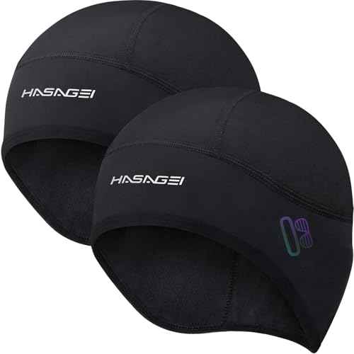Winter Thermal Skull Cap for Men Windproof Helmet Liner with Full Ear Coverage & Eyewear Slots, Cycling Motorcycle