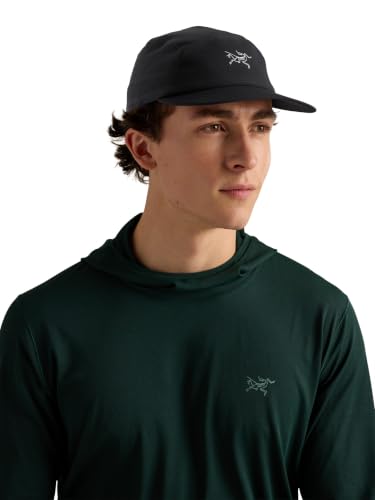 Large Black Arc'teryx Gamma 5 Panel Cap - Lightweight Packable Hiking Hat