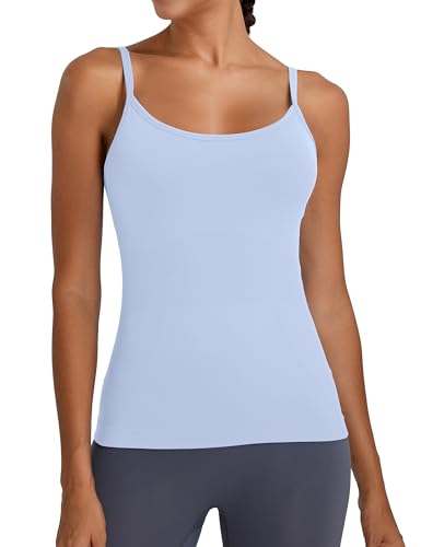 Women's Workout Tank Top with Built-In Bra & Adjustable Straps - Yoga & Athletic Top