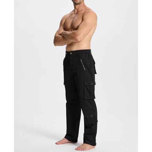 Susclude Camo Pants for Men Stretch Tactical Cargo Pants Elastic Rip Stop Military Army Work Pants with 7 Pockets