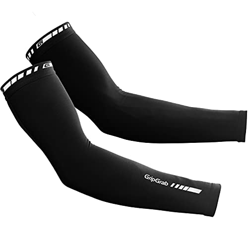 GripGrab Spring Autumn Cycling Arm Warmers Light Breathable Sleeves - Medium Black