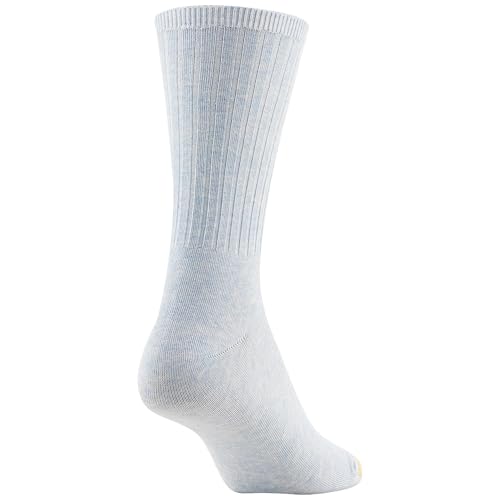 Goldtoe Women's Casual Ribbed Crew Socks - Heather Blue Assorted, Medium