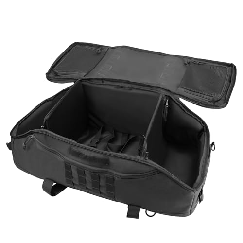 Hannibal Tactical 65L Large Duffle Bag - 3-in-1 MOLLE Backpack for Sports & Outdoor - Black