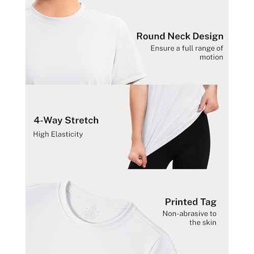 HASMES Girls Athletic Shirts Short Sleeve Active T-Shirts,Basic Tee Tops,Sports Activewear for Kids Teens