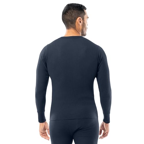 Men's Thermal Waffle Knit Long Sleeve Base Layer Shirt - Warm Cold Weather