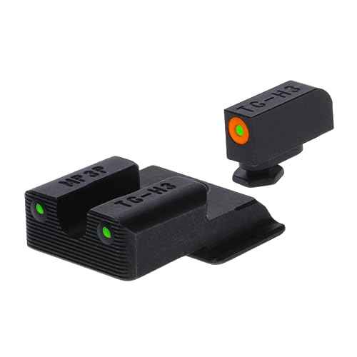 TRUGLO Tritium Pro Night Sights, Compatible with Smith & Wesson Handgun Models Glow-in-The-Dark Front & Rear Gun Sight Set with Focus Lock Front Ring