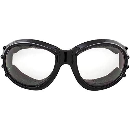 Motorcycle & Airsoft Goggles with Clear & Dark Lenses for All-Weather, ATV, Biker & Extreme Sports