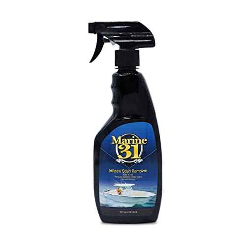 Marine 31 Mildew Stain Remover & Cleaner | Effective for Boats, Home, Patio, & Bathroom | Removes Mildew & Mold Stains | Powerful Cleaning Formula | 16oz