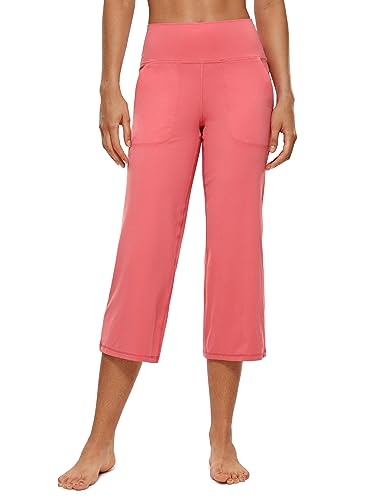 Women's Butterluxe High Waist Wide Leg Pants with Pockets - Raspberry Sorbet, Medium