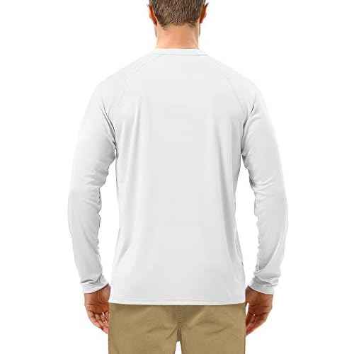 Roadbox Mens UPF 50+ UV Sun Protection Shirts Outdoor Long Sleeve SPF Rash Guard for Fishing Hiking Swimming Running