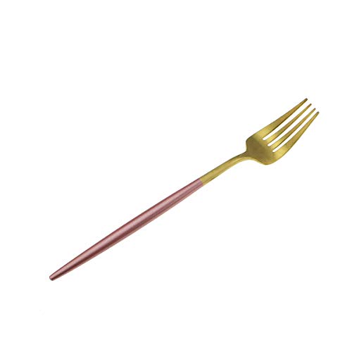 Pink Gold Flatware Set for 4 - 20 Pcs Matte Pink Handle Stainless Steel Cutlery