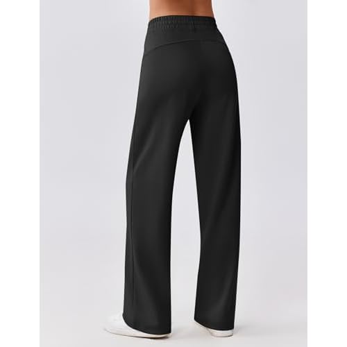 PINSPARK Women's Wide Leg Sweatpants High Waisted Baggy Workout Sweat Pants Comfy Drawstring Athletic Pants with Pockets