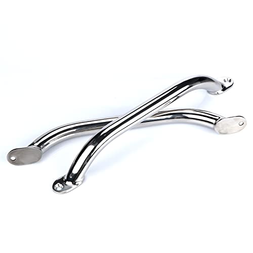 Marine Grade Stainless Steel Boat Handrail - 14.9 Inch Polished Grab Handle