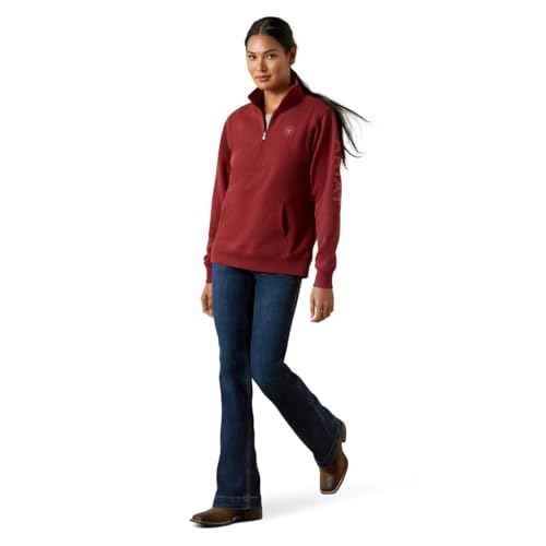 ARIAT womens Foundation Logo 1/2 Zip Sweatshirt