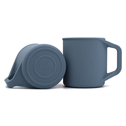 13 Ounce Silicone Travel Coffee Mug - Collapsible, Food Grade, BPA Free, Slate Blue