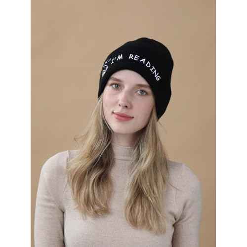 Book Lovers Gifts Hat Beanie for Women Men Reading Embroidered for Readers Bookish Book Club Librarians Bookworms Stuffers