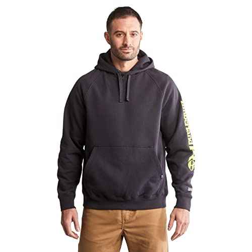 Timberland PRO Men's Hood Honcho Sport Pullover Hooded Sweatshirt, Dark Navy/PRO Yellow, Large Tall