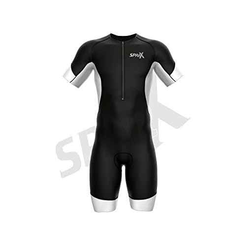 Sparx Men's Elite Sleeved Triathlon Suit Short Sleeve Trisuit SpeedSuit Skinsuit Swim-Bike-Run